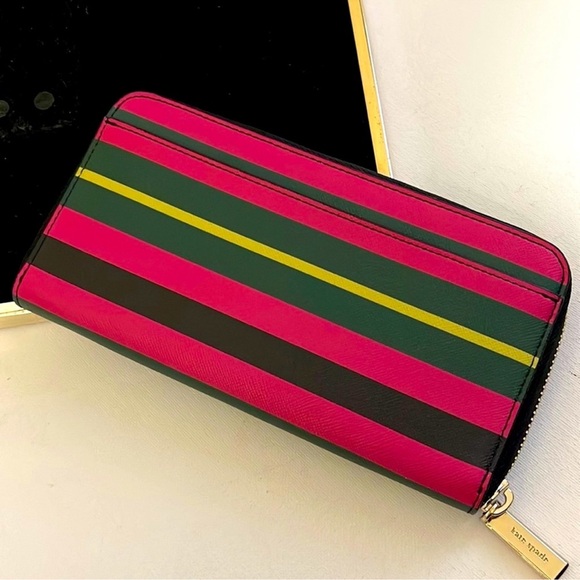 Kate Spade staci large continental wallet wrapping paper stripe - Picture 4 of 7